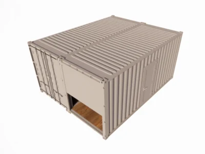 Armazém de 28 m² em contentores de 20 pés com cortina metálica e porta de serviço - Imagem de 5