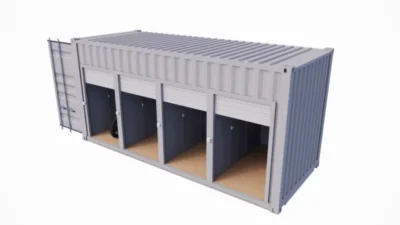 Garagem para motos para 4 lugares e 4 portas em contentor de 20 pés - Imagem de 5