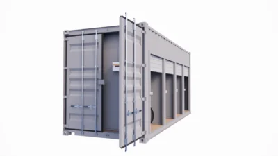 Garagem para motos para 4 lugares e 4 portas em contentor de 20 pés - Imagem de 4