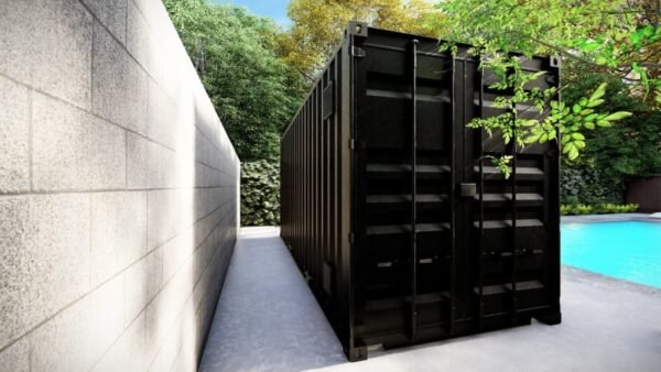 Moradia com piscina em contentor com toldo tipo bar para cozinha de verão - Imagem de 3